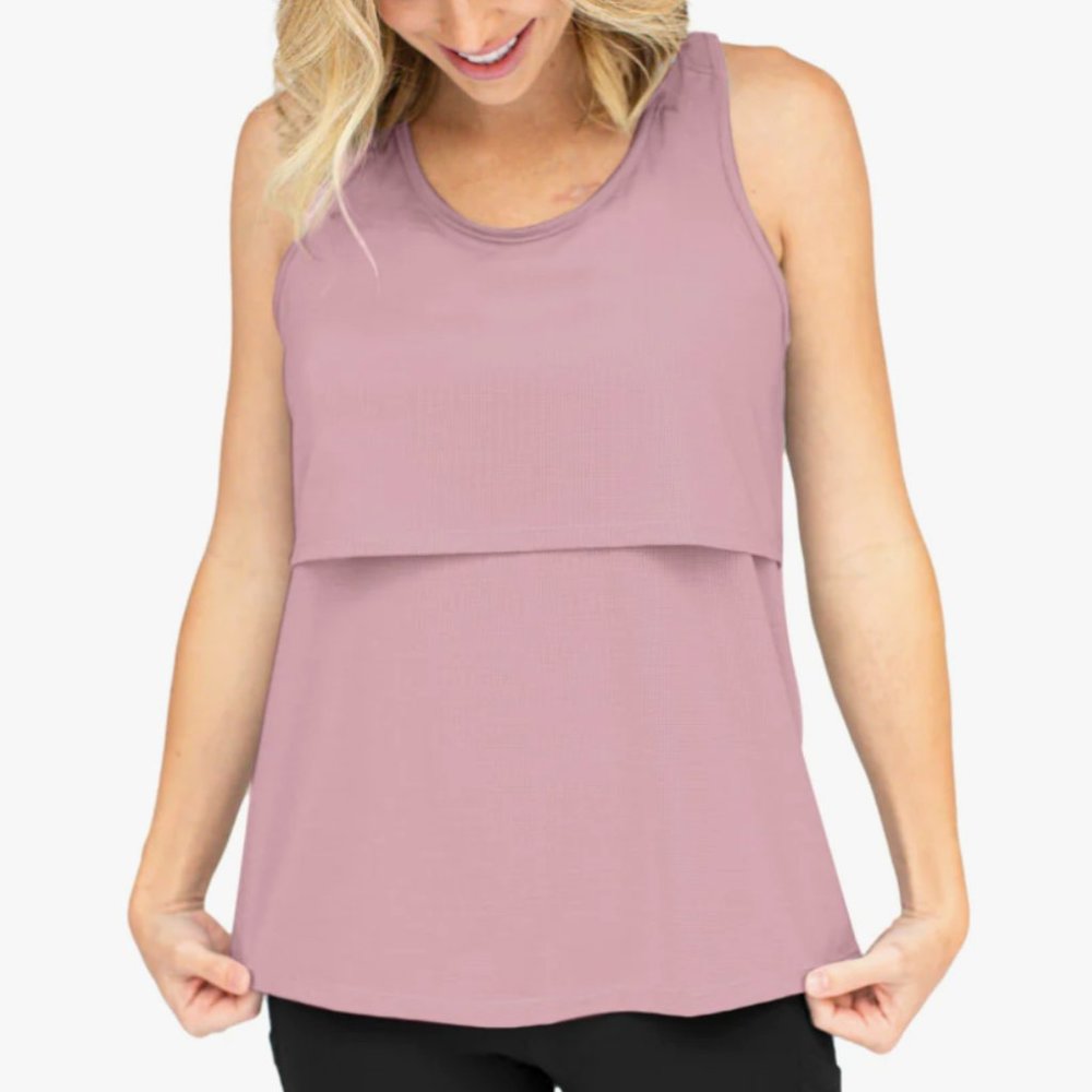 Kindred Braverly Breathable Keyhole Nursing & Maternity Top Pink Size Small